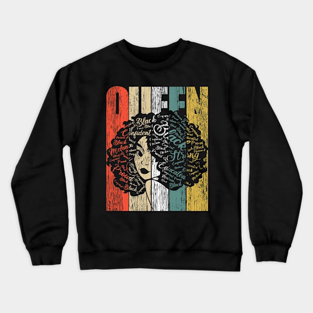 Black Queen Crewneck Sweatshirt by mintipap